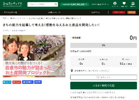 GCF「まちの総力を結集して考える！感動を与えるお土産品を開発したい！」