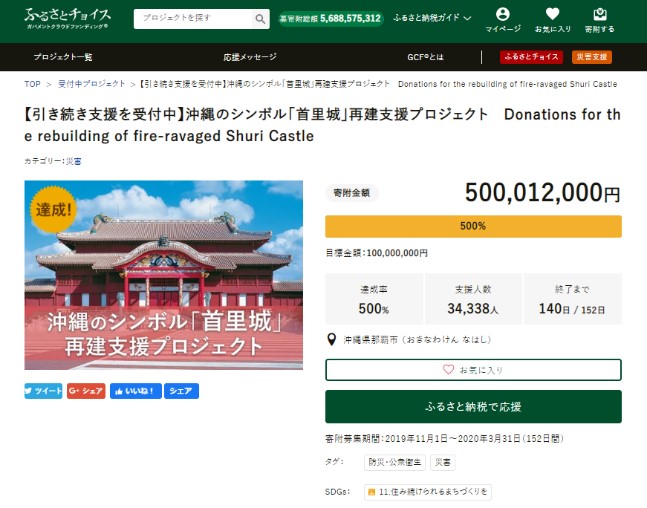 GCF「世界遺産「首里城」再建支援プロジェクト」